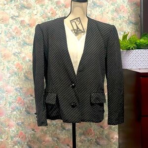 Oscar De La Renta Pin Stipe Blazer Vintage